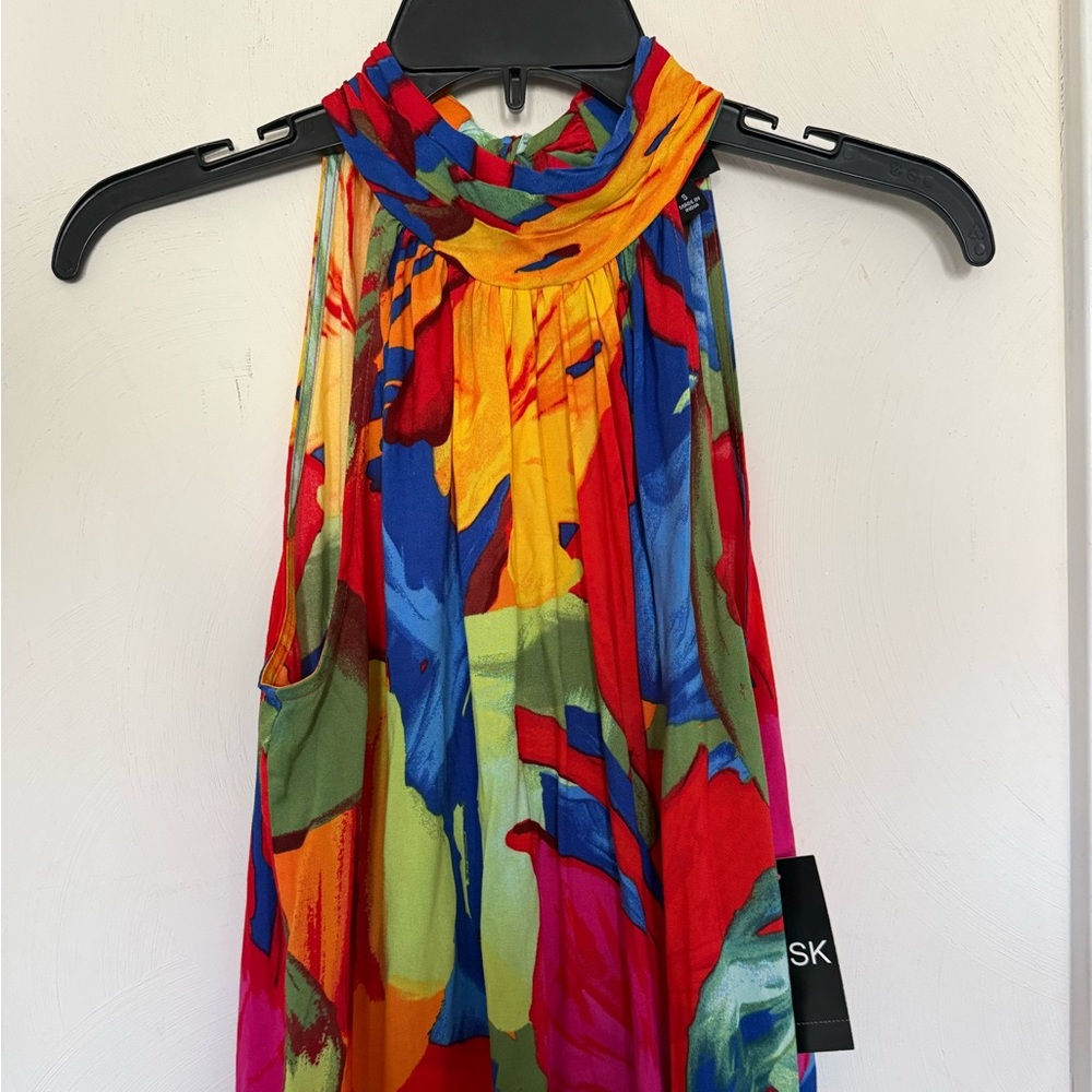 MSK Vibrant Floral Maxi Dress - Red, Orange, Green - Picture 6 of 11